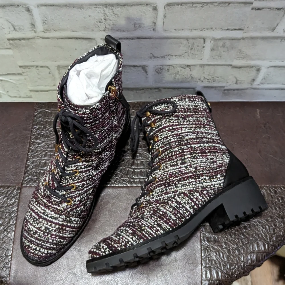 Tory Burch Combat Lug Sole Boot size 8